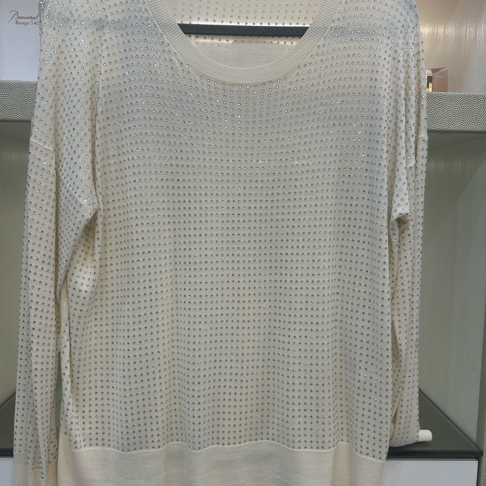 Zara Cream Cardigan with Rhinestone Accents Size XL